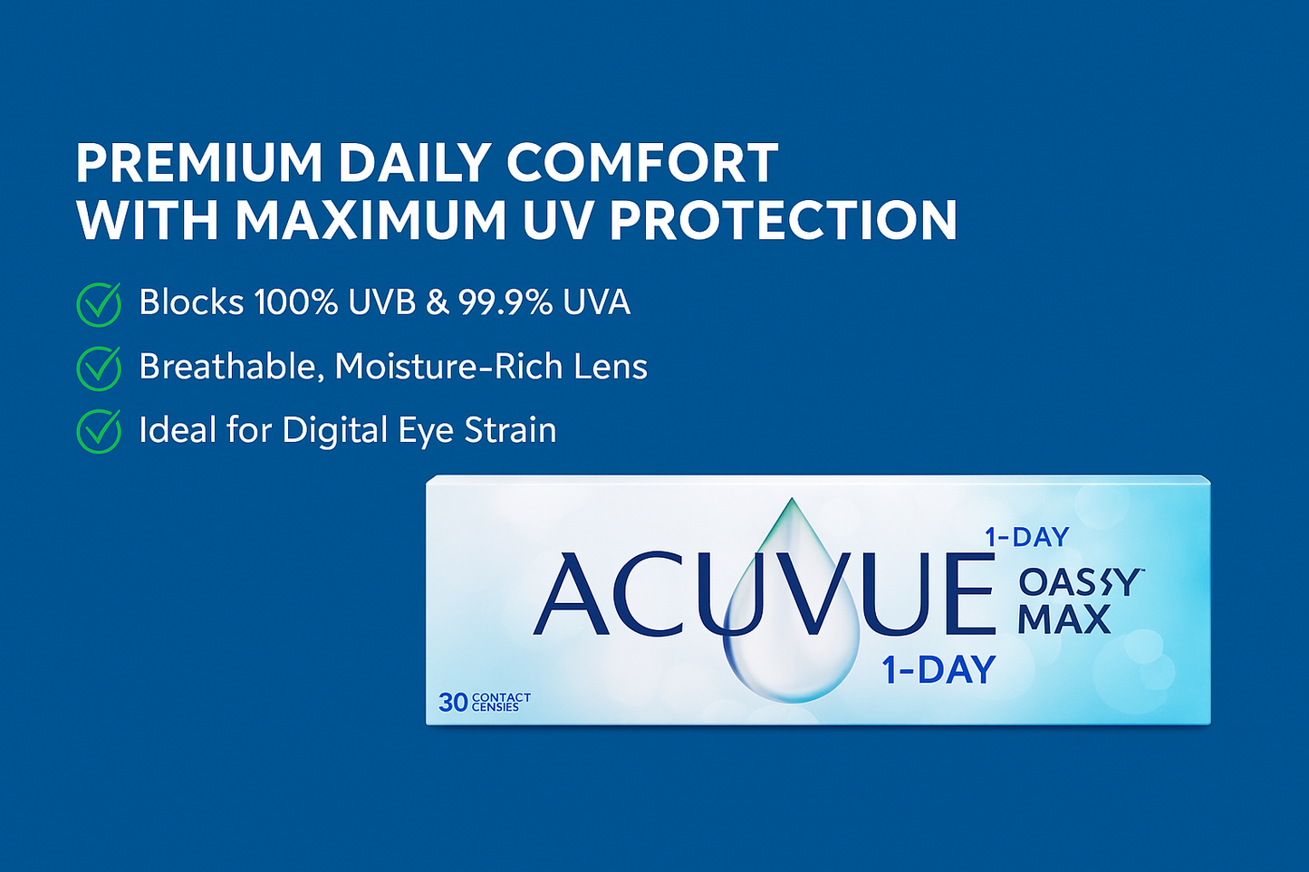 ACUVUE® OASYS MAX 1-Day Contact Lenses – Premium Daily Comfort with Maximum UV Protection - My Store